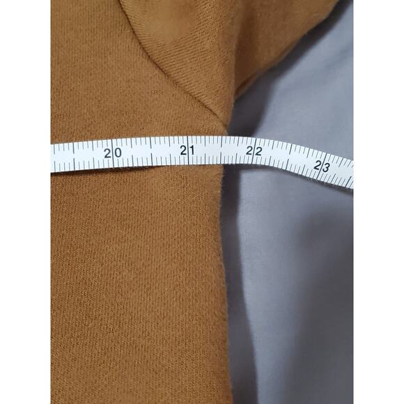 Carhartt Brown Full-Zip Hoodie XL Logo Sweatshirt Workwear Cotton Blend - Picture 9 of 11